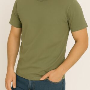 Polera Algodón Verde Olivo Negro