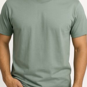 Polera Algodón Hombre Verde Pastel