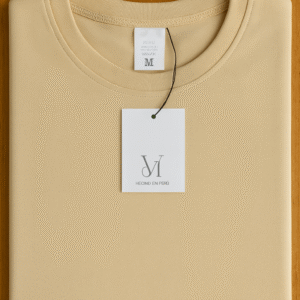 Polera Algodón Beige Cuello Redondo