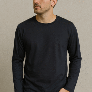 Polera Manga Larga Hombre Negro