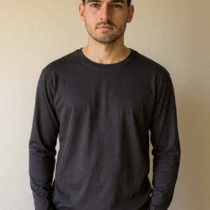 Polera Manga Larga Hombre Azul Noche