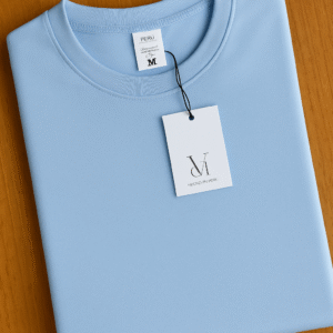 Polera Algodón Cuello Redondo Celeste
