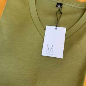 Polera Algodón Cuello V Verde Pacay
