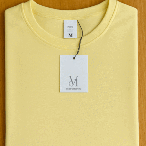 Polera Algodón Amarillo  Cuello Redondo