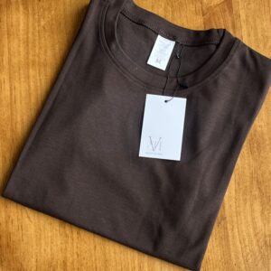 Polera Algodón Chocolate Cuello Redondo