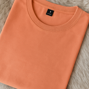 Polera Algodón Cuello Redondo Salmón