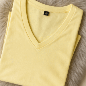 Polera Algodón Cuello V Amarillo