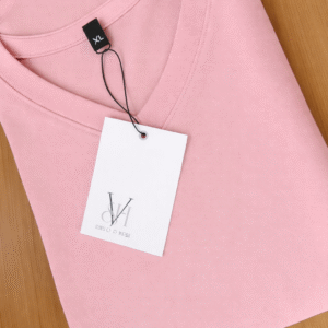 Polera Algodón Cuello V Palo Rosa