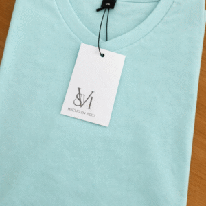 Polera Algodón Cuello V Verde agua